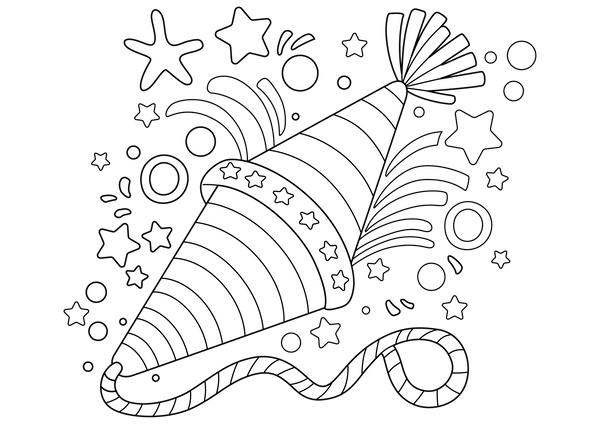 Party Popper coloring page – fun and educational printable for children