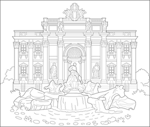 Trevi Fountain Coloring Page – fun and educational printable for children