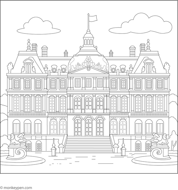 Versailles Palace Coloring Page – fun and educational printable for children