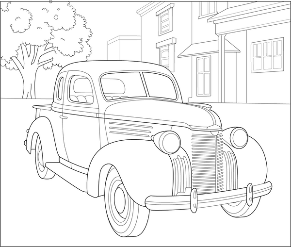 Antique Coupe coloring page – fun and educational printable for children