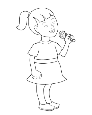 Free Printable Child Singing Coloring Picture