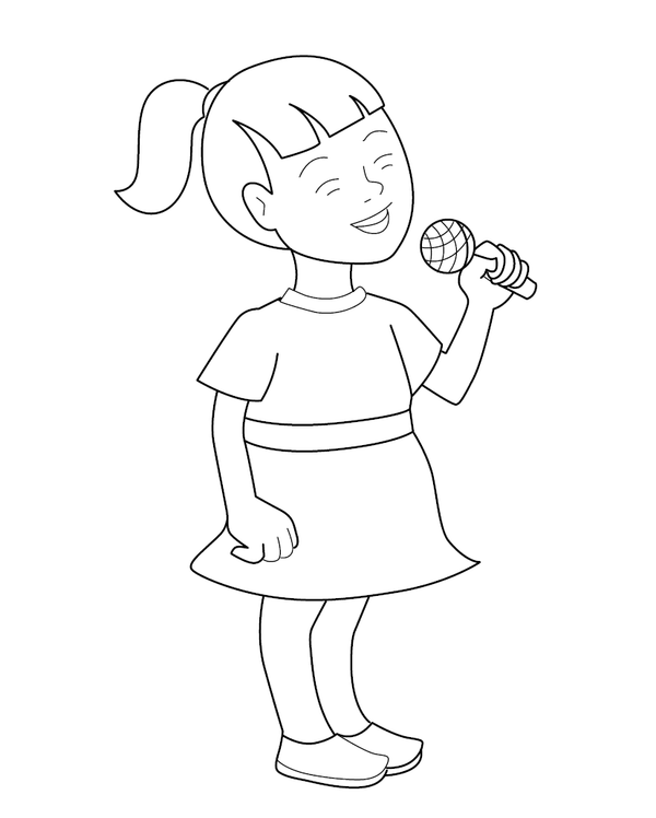 Free Printable Child Singing Coloring Picture