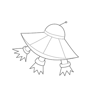Spaceship Coloring Page for Kids