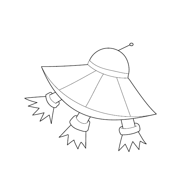 Spaceship Coloring Page for Kids