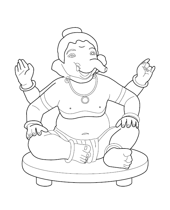 Lord Ganesha Coloring Image