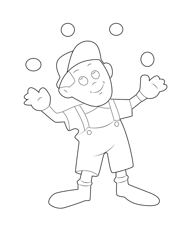 Playing coloring page – fun and educational printable for children