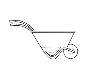 Wheel Barrow Garden Cart Coloring page – transportation-themed printable for kids