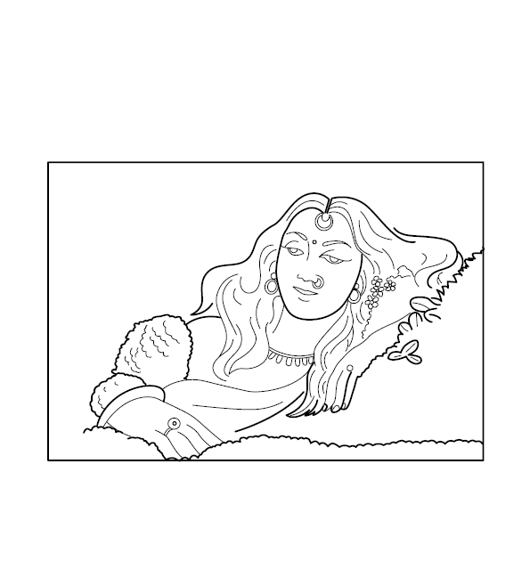 Beautiful Girl Coloring Picture