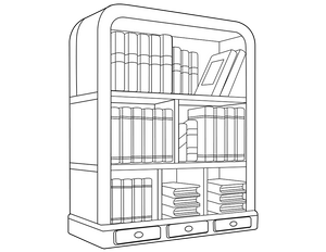 Book Shelf coloring page – fun and educational printable for children