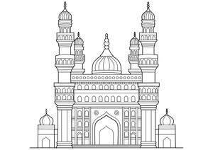 Charminar coloring page – fun and educational printable for children
