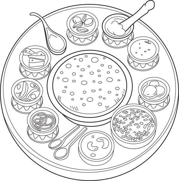 Rajasthan Thali Meals Coloring Page | Free Coloring Pages