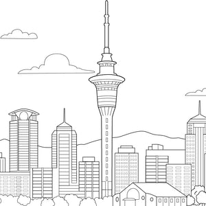 Auckland Sky Tower Coloring Page – fun and educational printable for children
