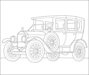 Historic Touring Car coloring page – transportation-themed printable for kids