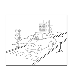 Traffic Signal Coloring Picture