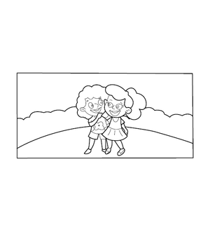 Laughing Kids Coloring Picture