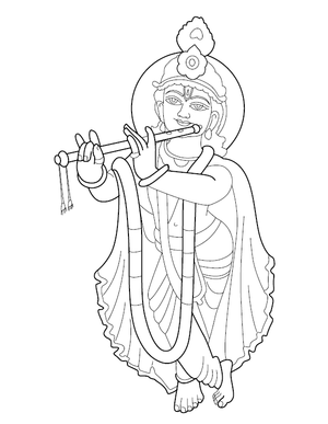 Lord Krishna Coloring Image for Children
