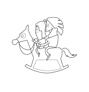 Boy and girl on horse toy Free Love Representation Coloring page – fun and educational printable for children