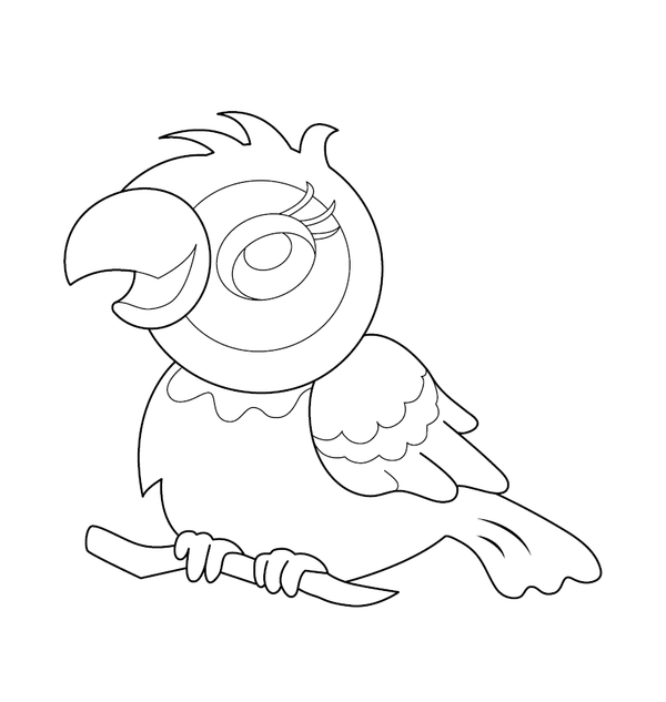Parrot coloring page – tropical bird printable for children