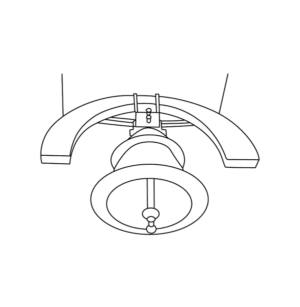 Temple Bell coloring page – religious building illustration for kids