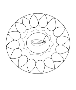 Rangoli Coloring Picture for Kids