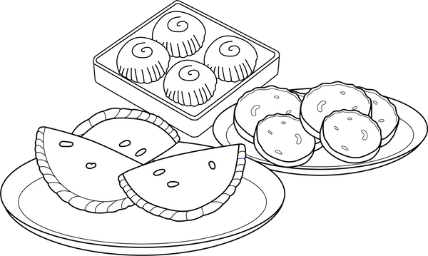 Rajasthani Sweets Coloring Page | Free Coloring Pages