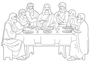 Last Supper coloring page – fun and educational printable for children