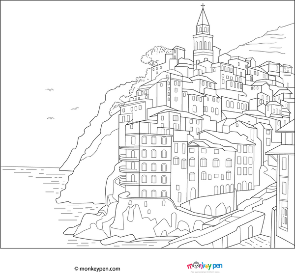 Italy Coloring Book – Instant Download