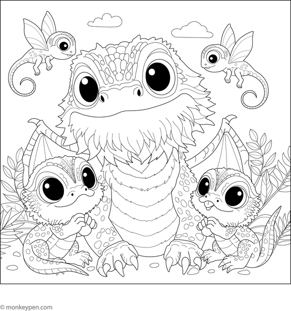 Free Bearded Dragon Coloring Book PDF