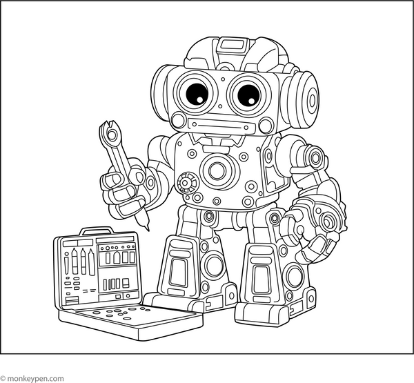 Printable Robot Coloring Page