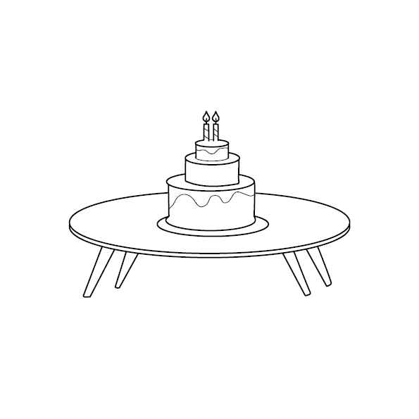 Birthday Cake Coloring Picture