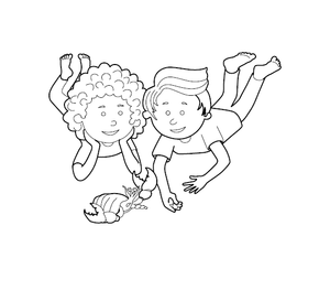 Kids Playing Coloring Page