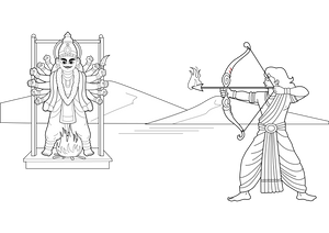 Dussehra coloring page – fun and educational printable for children