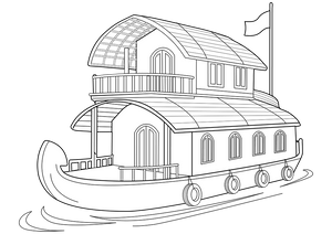 Houseboat coloring page – fun and educational printable for children