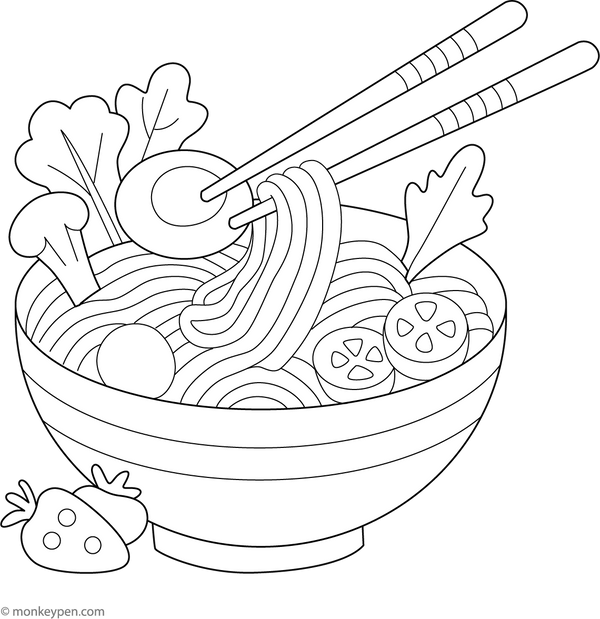 Free Food Items Coloring Book Printable Format