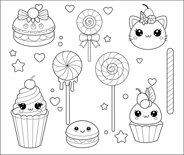 Free Kawaii Coloring Book PDF