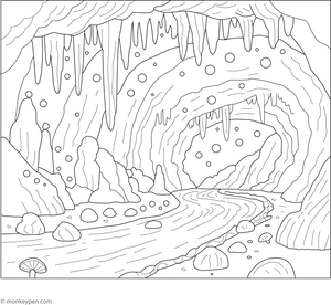 Waitomo Caves Coloring Page – fun and educational printable for children