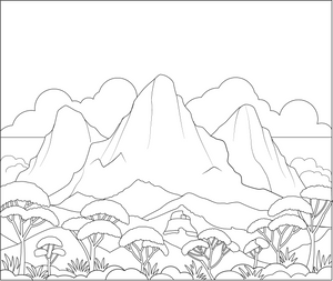 Blue Mountains Coloring Page