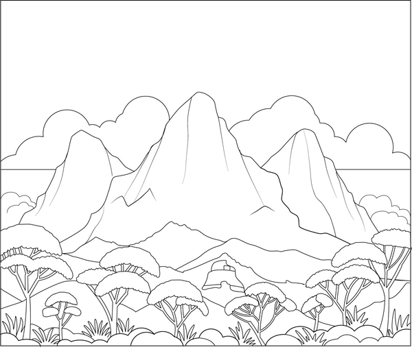 Blue Mountains Coloring Page