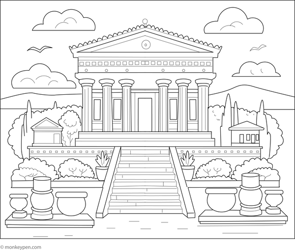 Greece Coloring Book