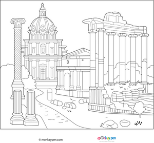 Roman Forum Coloring Page