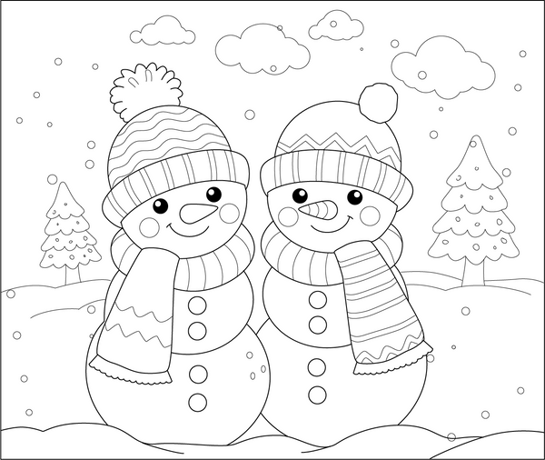 Snowman Coloring Page – fun and educational printable for children