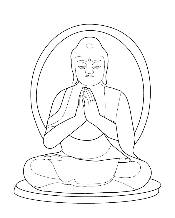Budha Coloring Picture for Kids