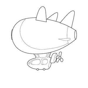 Airship Coloring Image