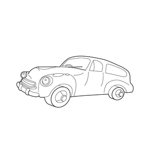 Free Printable Car Coloring Page  – transportation-themed printable for kids