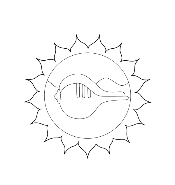 Shankh image inside a flower shape Coloring Page– fun and educational printable for children