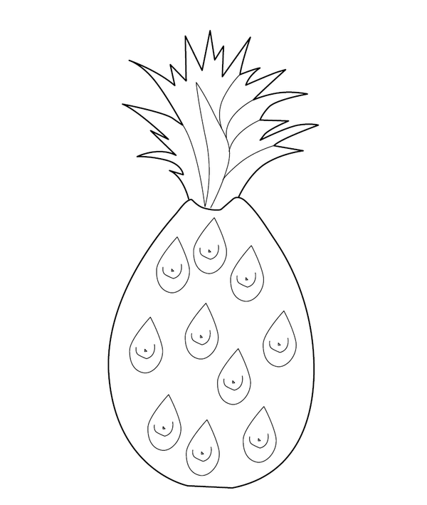 Pineapple coloring page – fun and educational printable for children