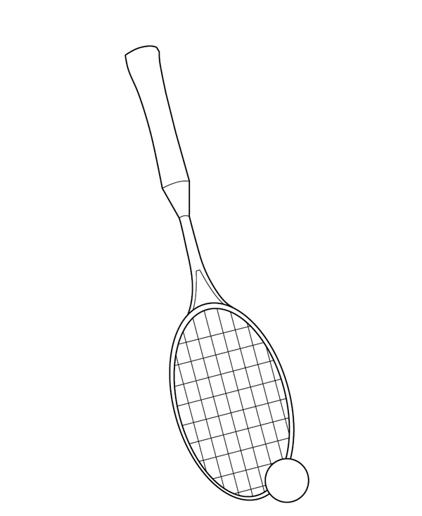 Tennis Racket Coloring page – fun and educational printable for children