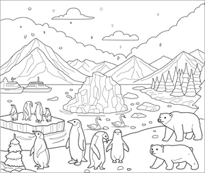 Arctic and Polar Regions Coloring Page – fun and educational printable for children