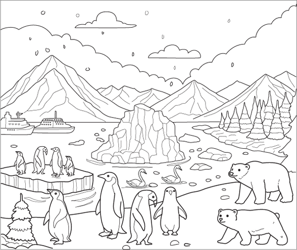 Arctic and Polar Regions Coloring Page – fun and educational printable for children