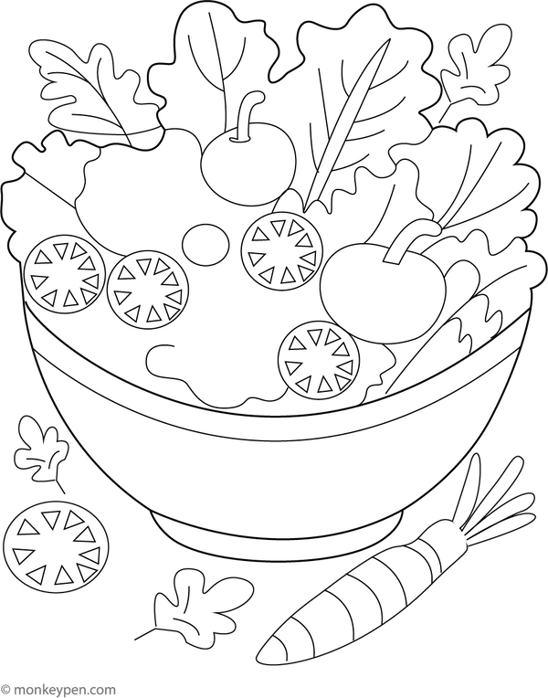 Salad Coloring Page